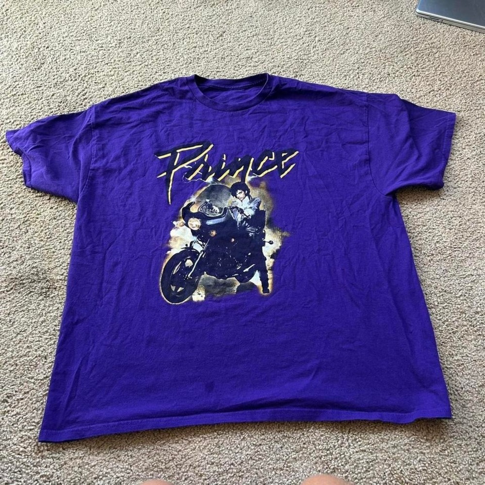 Vintage Oversized Purple Rain Prince motorcycle tee